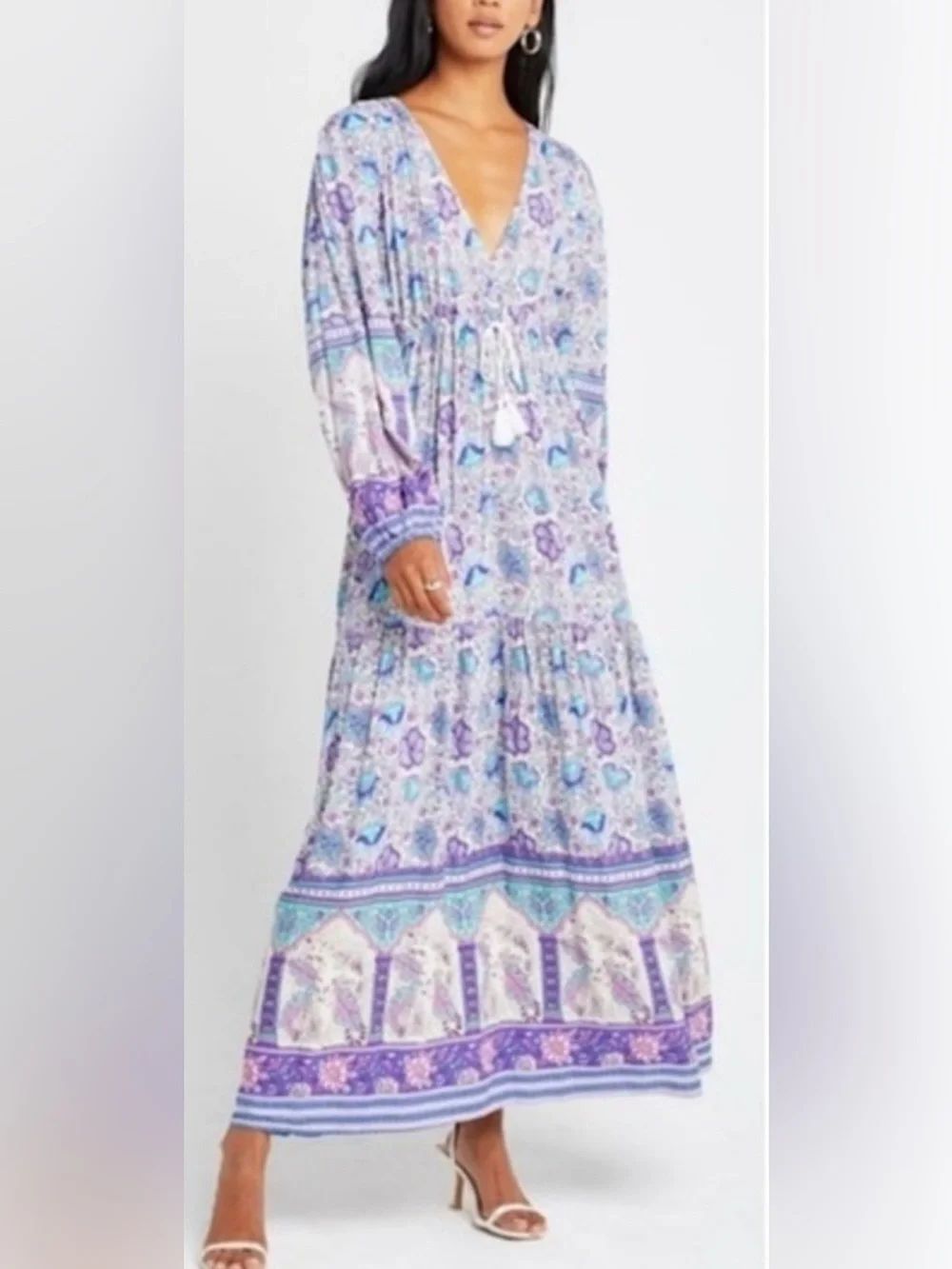 FEW MODA Paisley Maxi Dress Purple XS